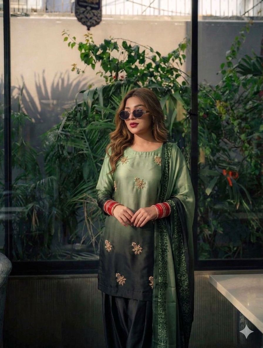 Shamoze Silk Digital Tye&amp;amp;Dye Print With Pearls &amp;amp; Beads Handwork Shirt Shamoze Silk