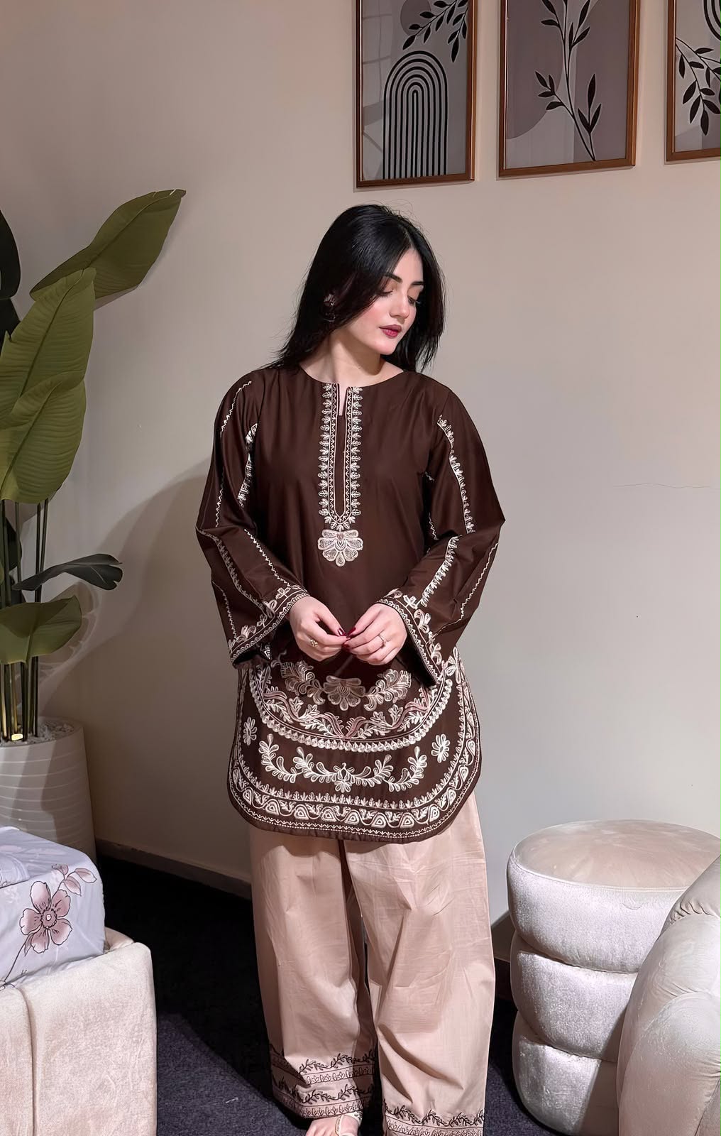 *❄️DHANAK  2PC EMBRIODERY HIT DESIGN